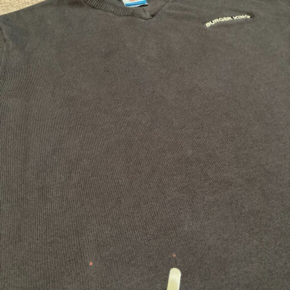 Burger King Manager Sweater Mens Size M Medium Black Spell Out Logo Pullover - Picture 4 of 13